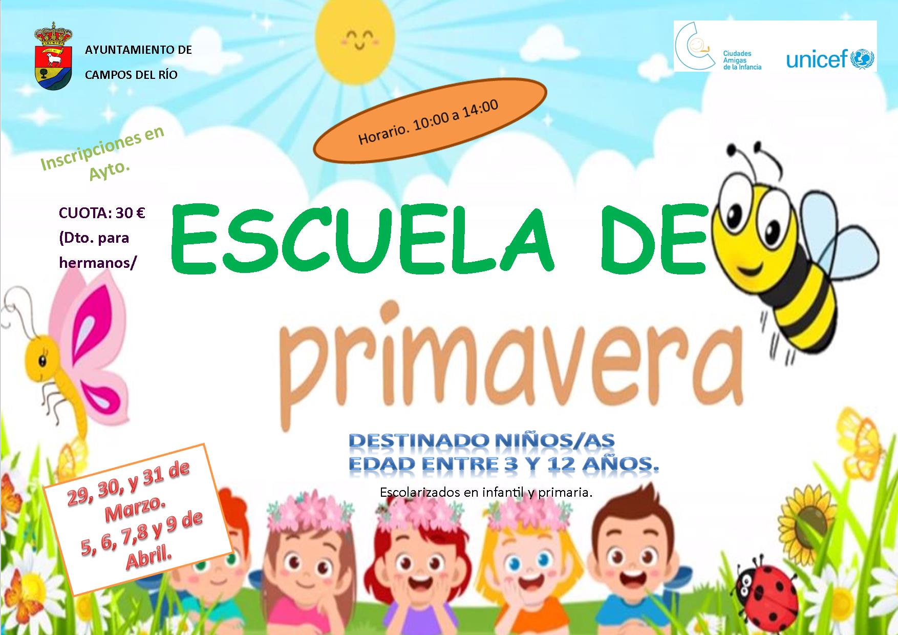 Abierto El Plazo Para Inscribirse En La Escuela De Primavera Campos